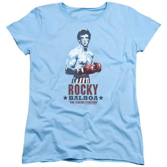 Rocky - Balboa - Short Sleeve Womens Tee - Light Blue T-shirt