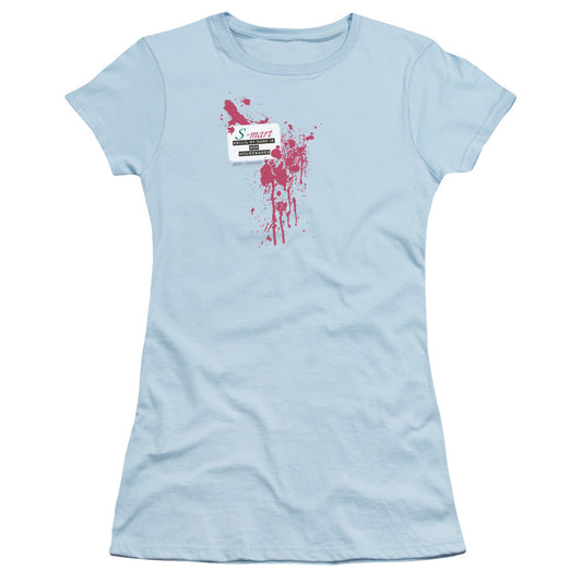 Army Of Darknesshort Sleeve Mart Name Tag - S - S Junior Sheer - Light Blue T-shirt