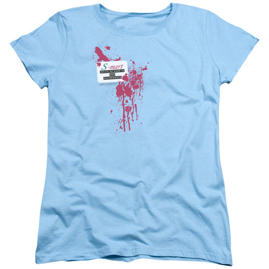 Army Of Darknesshort Sleeve Mart Name Tag - S - S Womens Tee - Light Blue T-shirt