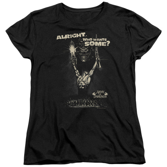 Army Of Darkness - Want Some - Short Sleeve Womens Tee - Black T-shirt