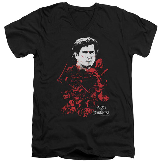 Army Of Darkness - Pile Of Baddies - Short Sleeve Adult V-neck - Black T-shirt