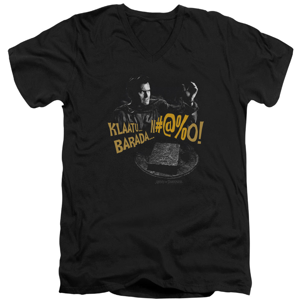 Army Of Darkness - Klaatu...barada - Short Sleeve Adult V-neck - Black T-shirt