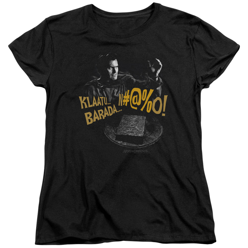 Army Of Darkness - Klaatu...barada - Short Sleeve Womens Tee - Black T-shirt
