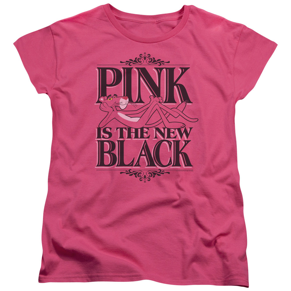 PINK PANTHER THE NEW BLACK - S/S WOMENS TEE - HOT PINK T-Shirt