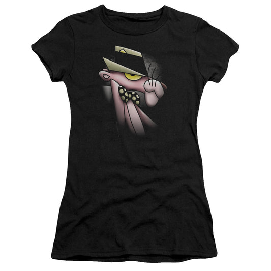 Pink Panther - Smooth Panther - Short Sleeve Junior Sheer - Black T-shirt