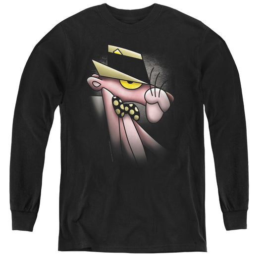 Pink Panther - Smooth Panther - Youth Long Sleeve Tee - Black