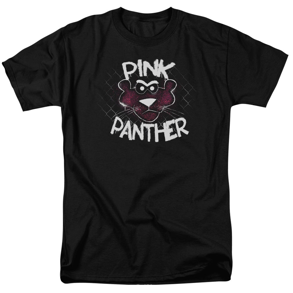 Mgm - Pink Panther/spray Panther - Short Sleeve Adult 18/1 - Black T-shirt