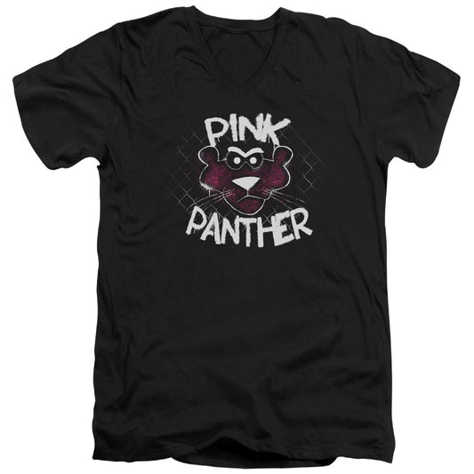 Pink Panther - Spray Panther - Short Sleeve Adult V-neck - Black T-shirt