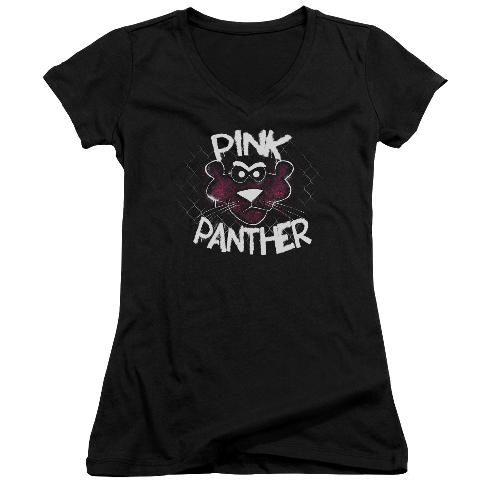 Pink Panther - Spray Panther - Junior V-neck - Black