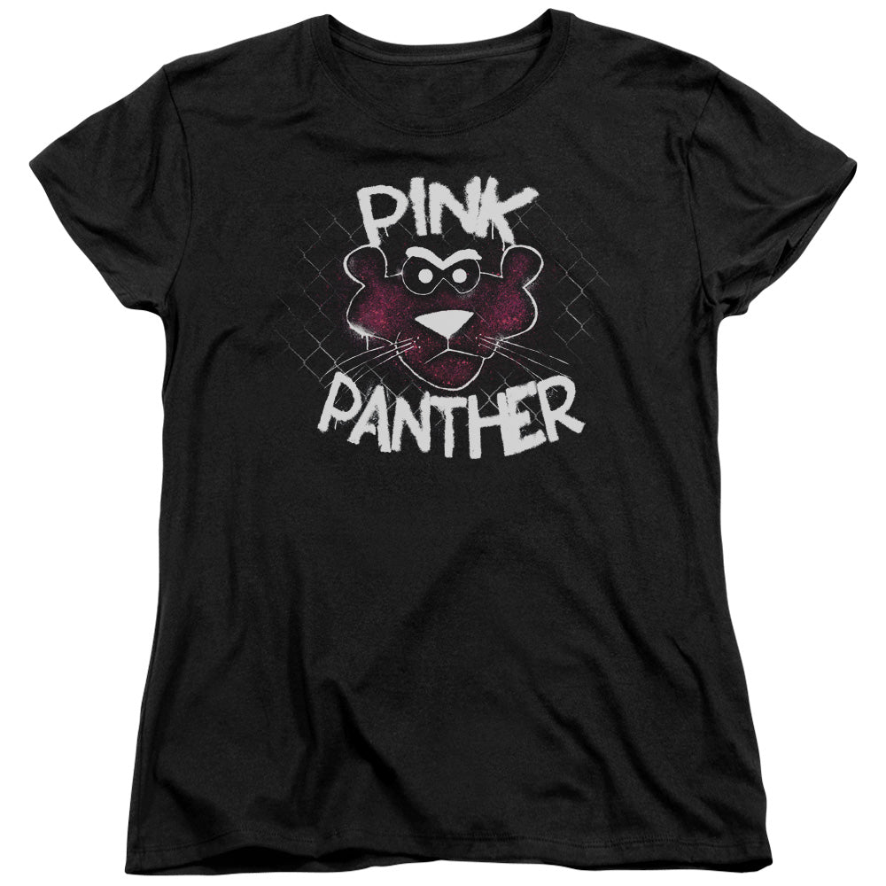 Pink Panther - Spray Panther - Short Sleeve Womens Tee - Black T-shirt