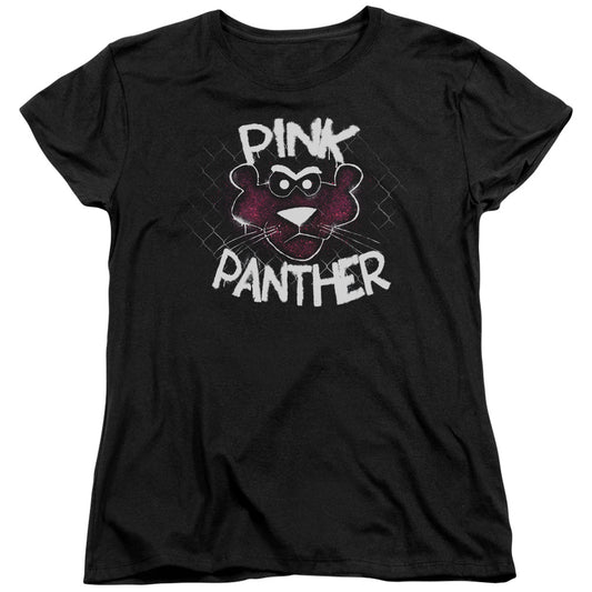 Pink Panther - Spray Panther - Short Sleeve Womens Tee - Black T-shirt