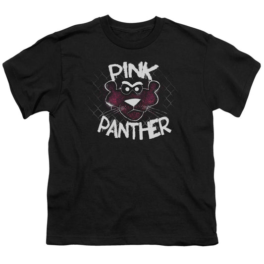 Pink Panther - Spray Panther - Short Sleeve Youth 18/1 - Black T-shirt