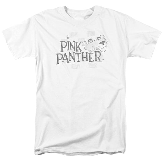 Pink Panther - Sketch Logo - Short Sleeve Adult 18/1 - White T-shirt