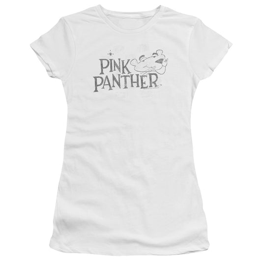 Pink Panther - Sketch Logo - Short Sleeve Junior Sheer - White T-shirt