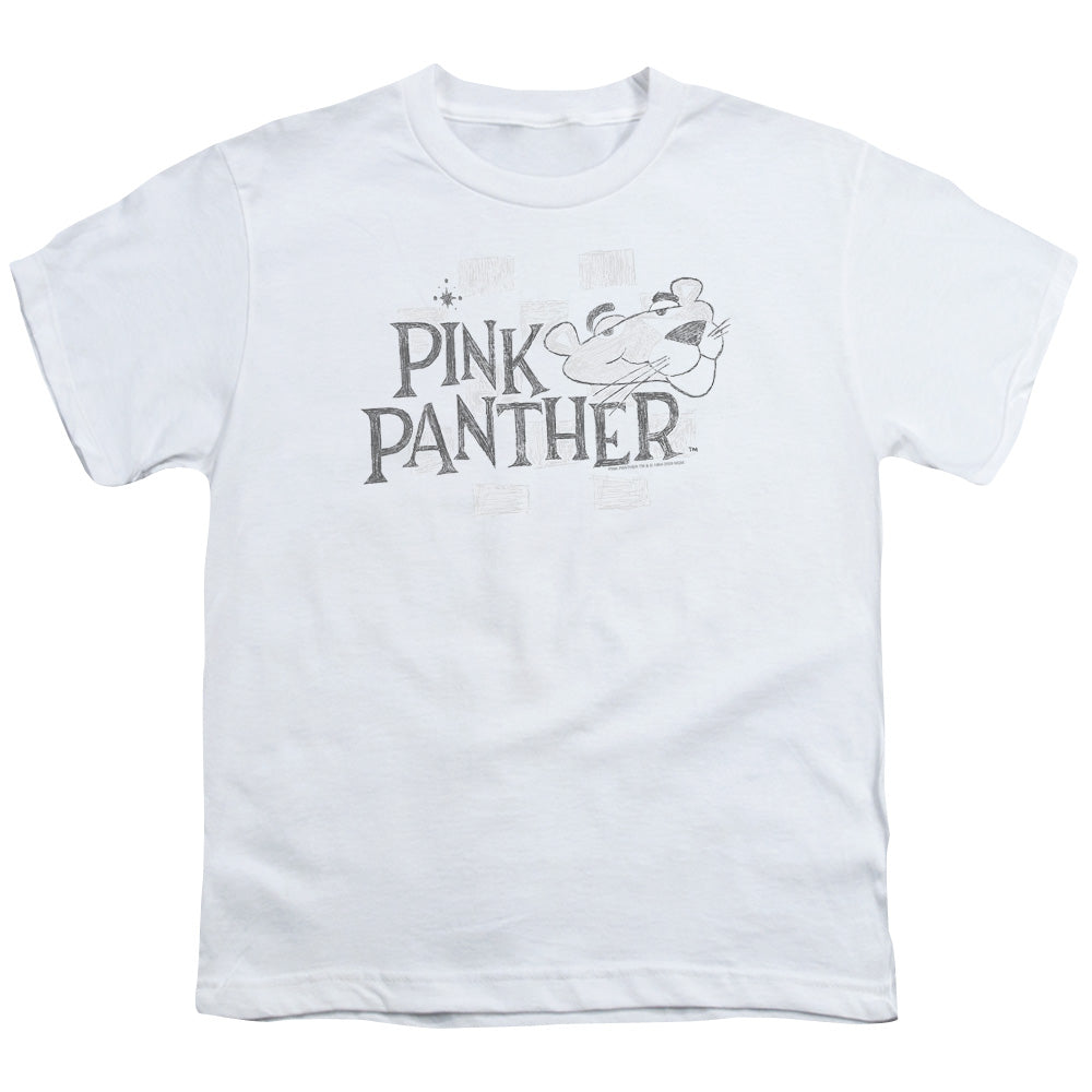 Pink Panther - Sketch Logo - Short Sleeve Youth 18/1 - White T-shirt