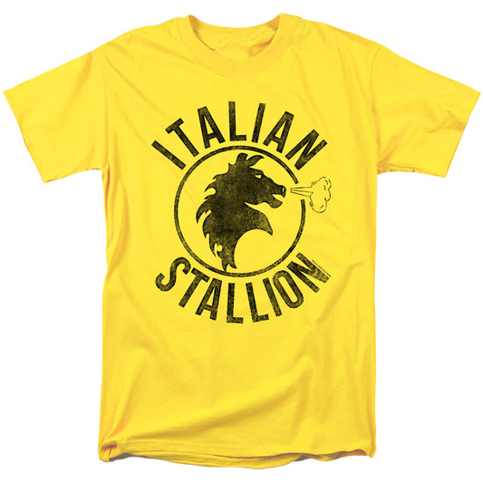 Rocky - Italian Stallion Horse - Short Sleeve Adult 18/1 - Yellow T-shirt