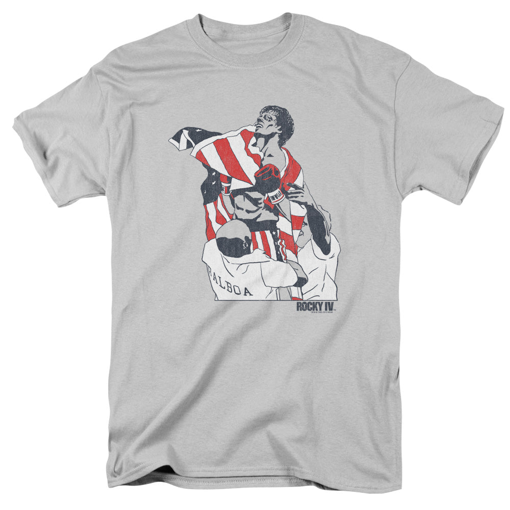 Rocky - Graphic Flag - Short Sleeve Adult 18/1 - Silver T-shirt