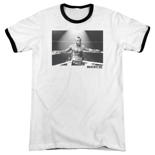 Rocky Iii - Clubber Square - Adult Ringer - White/black
