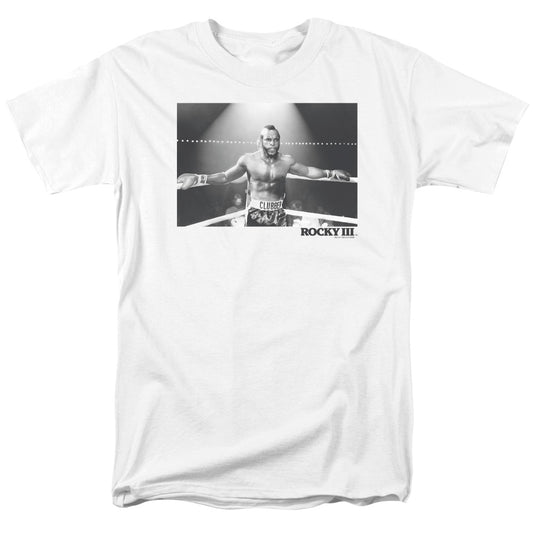 Rocky Iii - Clubber Square - Short Sleeve Adult 18/1 - White T-shirt