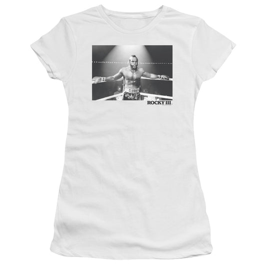 Rocky Iii - Clubber Square - Short Sleeve Junior Sheer - White T-shirt