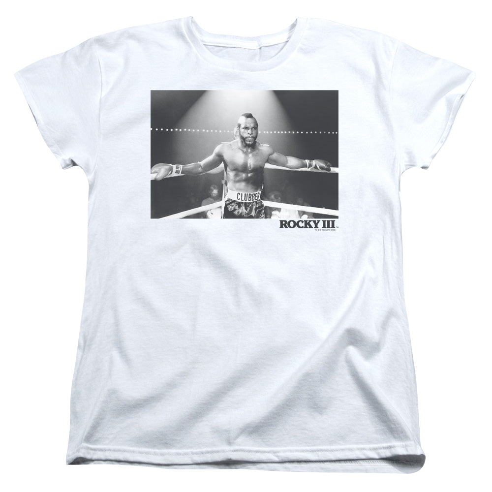 Rocky Iii - Clubber Square - Short Sleeve Womens Tee - White T-shirt