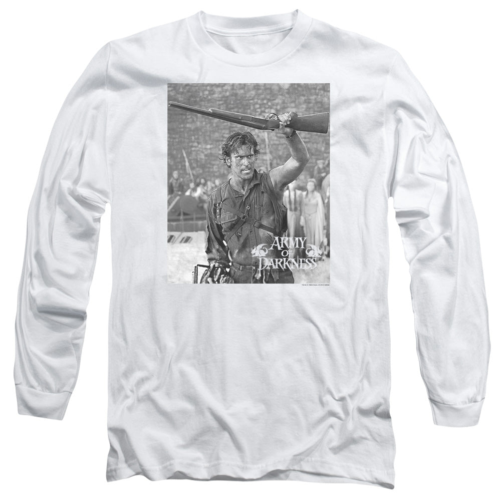 Army Of Darkness - Boom - Long Sleeve Adult 18/1 - White T-shirt