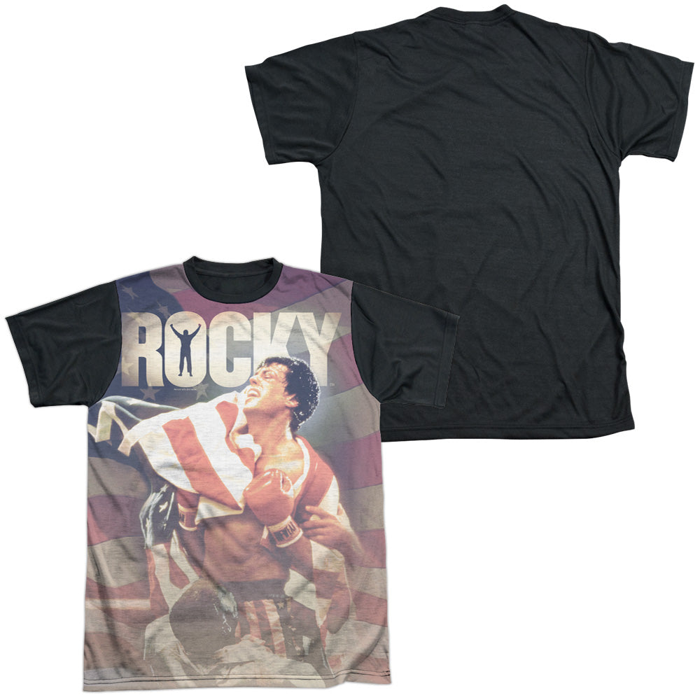 Rocky - American Dreams - Short Sleeve Adult White Front Black Back   - White T-shirt
