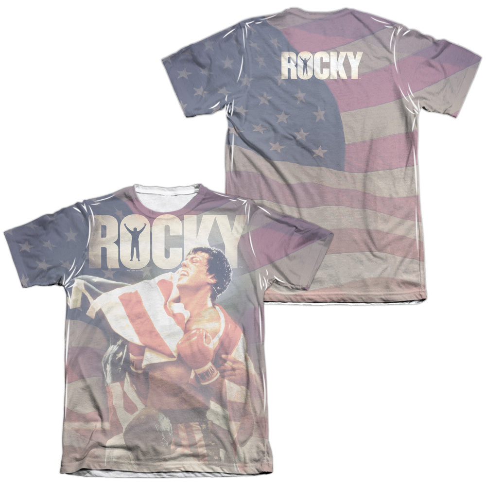 Rocky - American Dreams (Front/back Print) - Adult Poly/cotton Short Sleeve Tee - White T-shirt