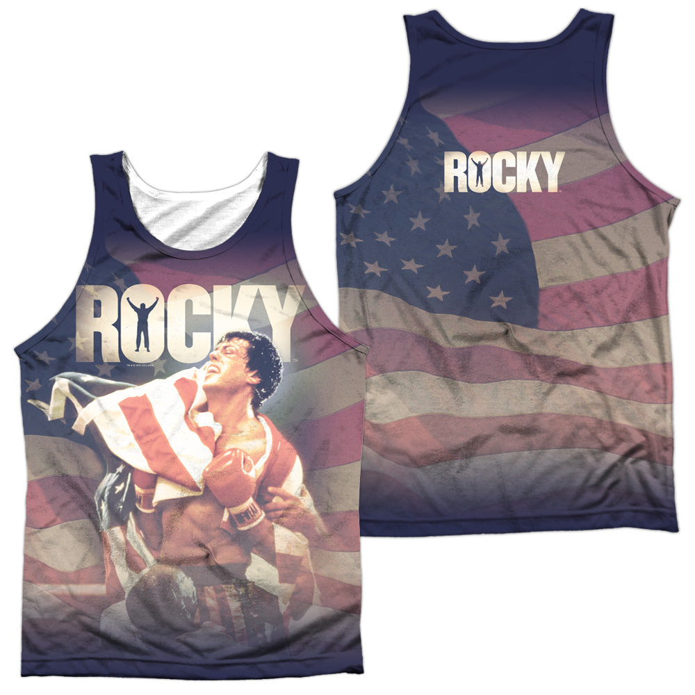 Rocky - American Dreams (Front/back Print) - Adult 100% Poly Tank Top - White
