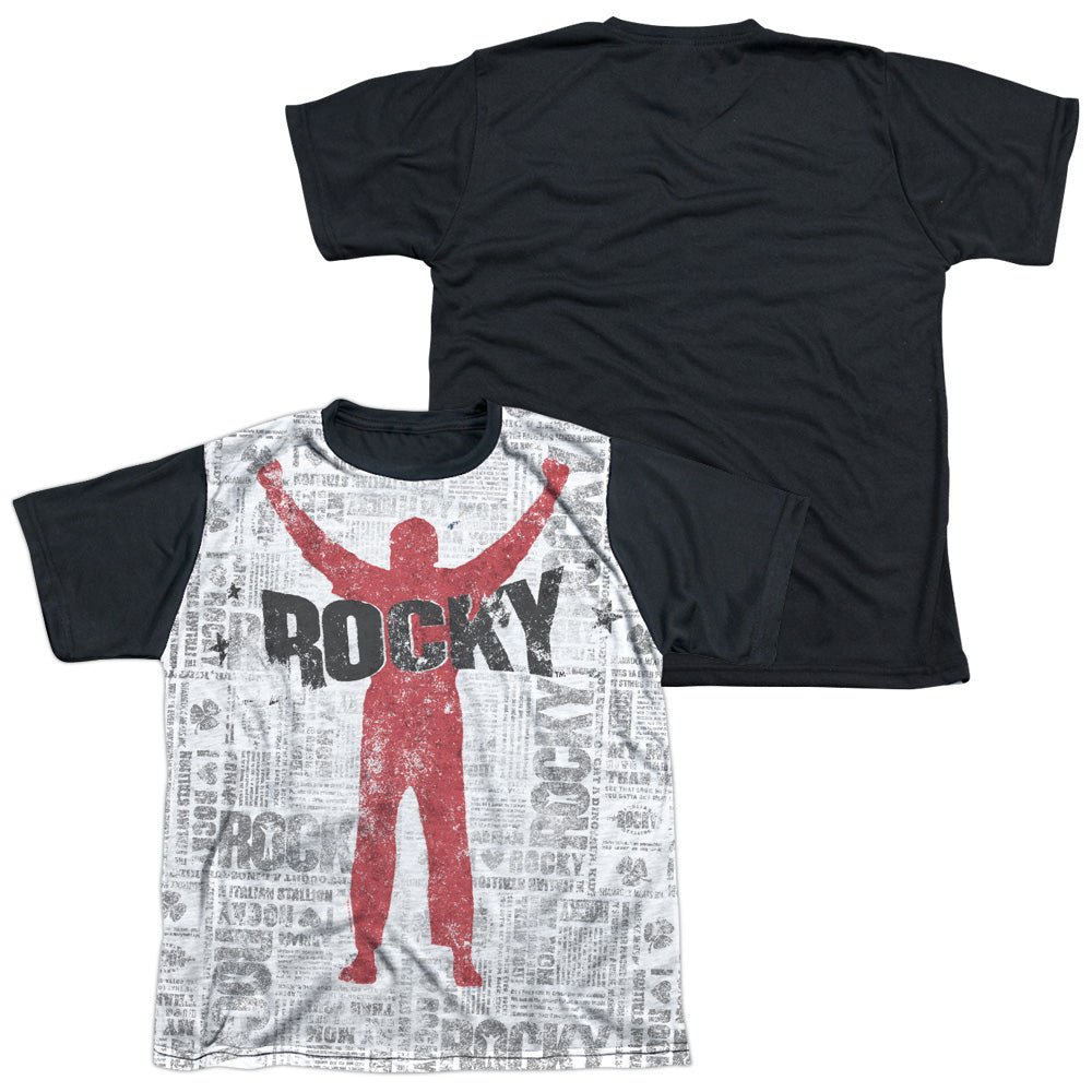 Rocky - News Press - Short Sleeve Youth White Front Black Back   - White T-shirt