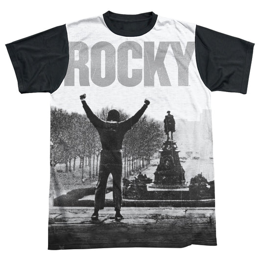 Rocky - Classic Image - Short Sleeve Adult White Front Black Back   - White T-shirt