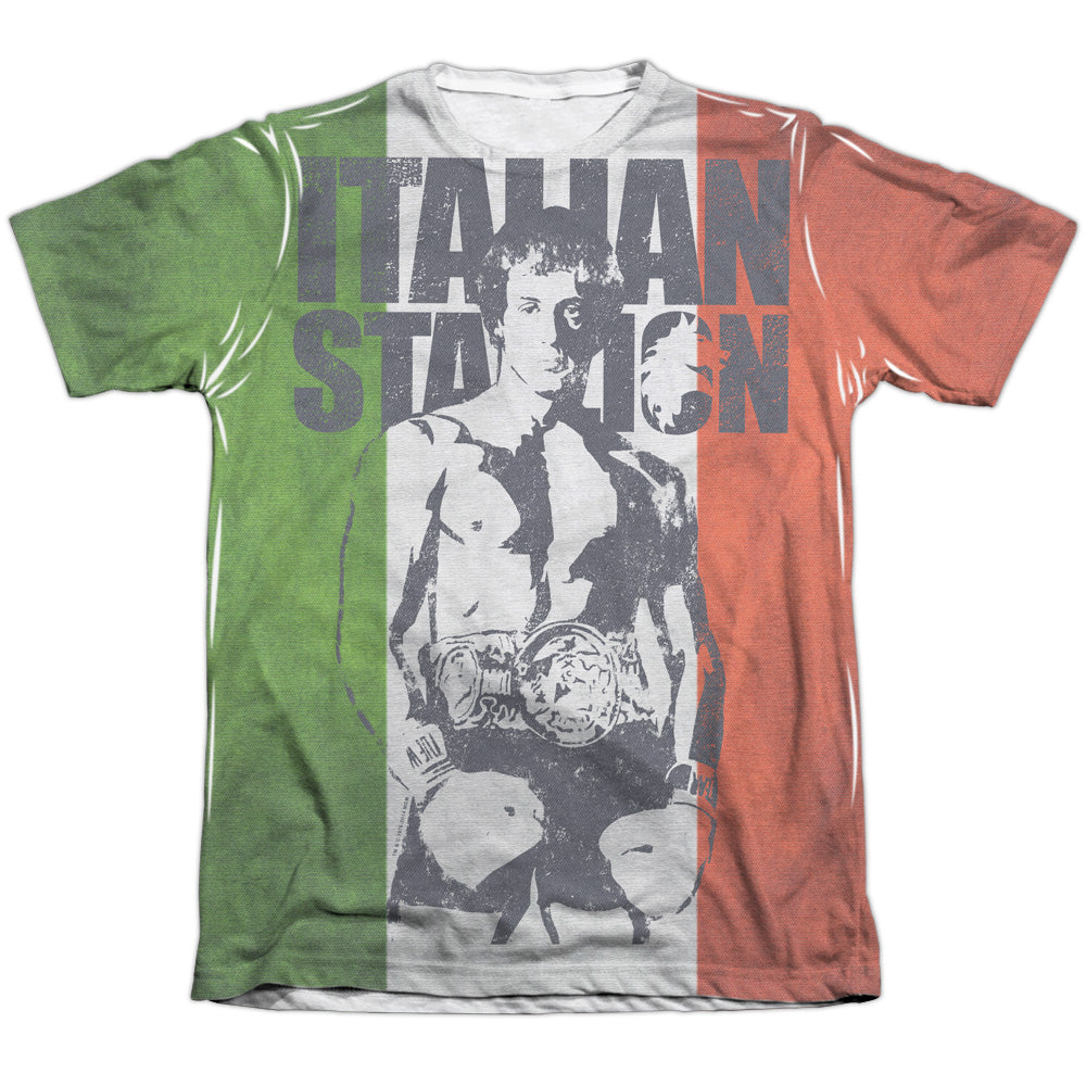 Rocky - Stallion - Adult Poly/cotton Short Sleeve Tee - White T-shirt