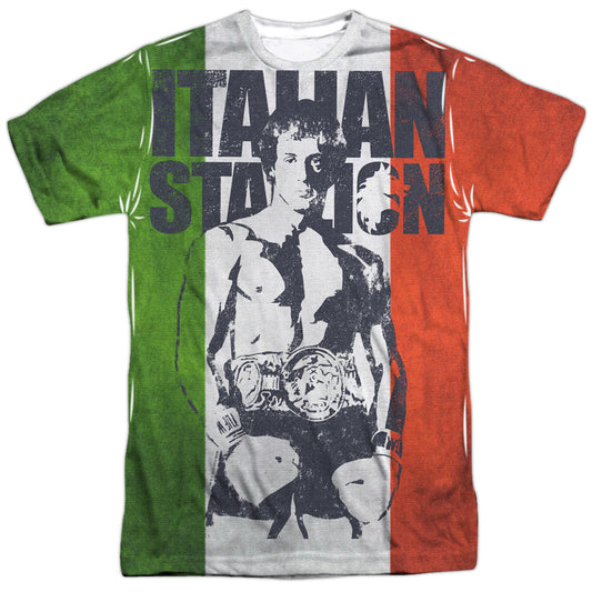 Rocky - Stallion - Short Sleeve Adult Poly Crew - White T-shirt