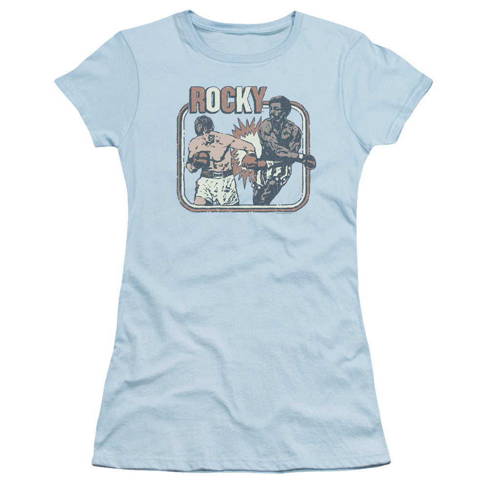 Rocky - Big Fight - Short Sleeve Junior Sheer - Light Blue T-shirt