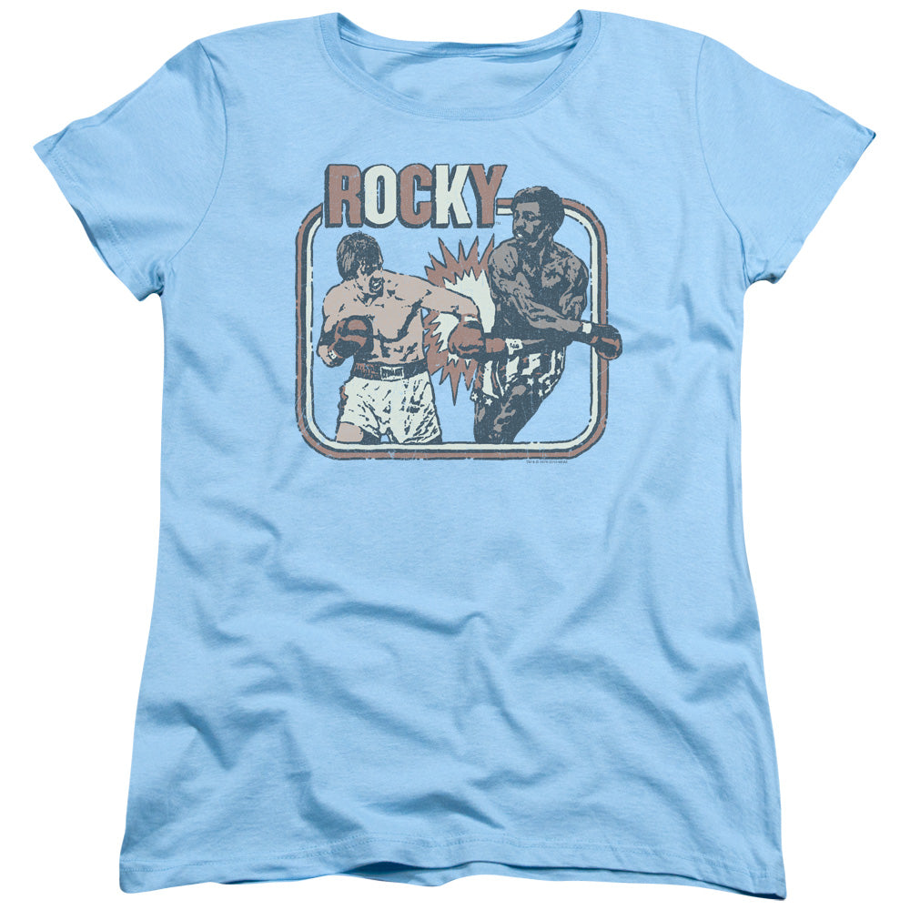 Rocky - Big Fight - Short Sleeve Womens Tee - Light Blue T-shirt