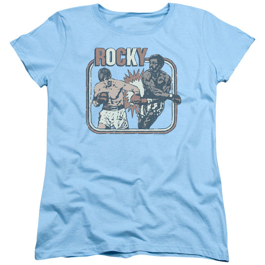 Rocky - Big Fight - Short Sleeve Womens Tee - Light Blue T-shirt