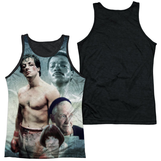 Rocky - Montage - Adult Poly Tank Top Black Back - White