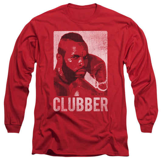 Rocky Iii - Clubber Lang - Long Sleeve Adult 18/1 - Red T-shirt