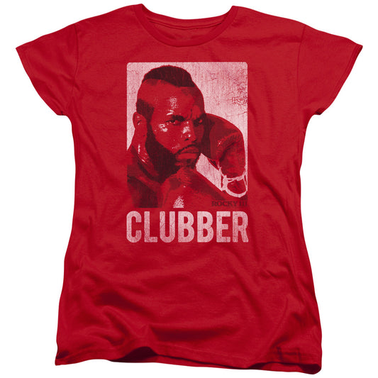 Rocky Iii - Clubber Lang - Short Sleeve Womens Tee - Red T-shirt