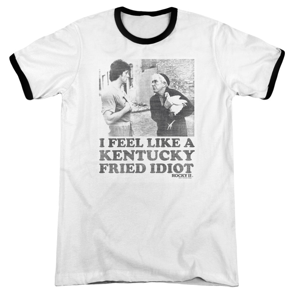 Rocky - Fried Idiot - Adult Ringer - White/black