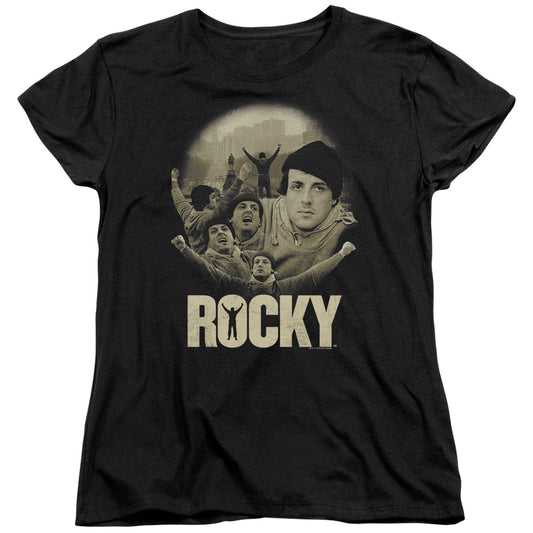 Rocky - Feeling Strong - Short Sleeve Womens Tee - Black T-shirt