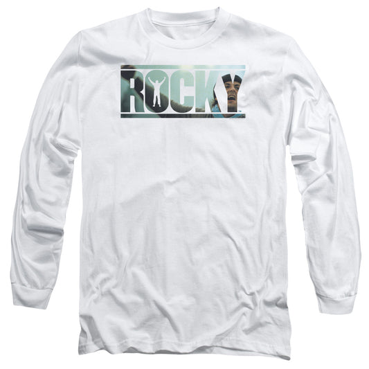Rocky - Cutout Logo - Long Sleeve Adult 18/1 - White T-shirt