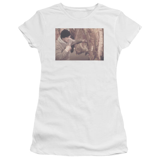 Rocky - Meat Locker - Short Sleeve Junior Sheer - White T-shirt