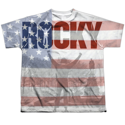 Rocky - America - Short Sleeve Youth Poly Crew - White T-shirt