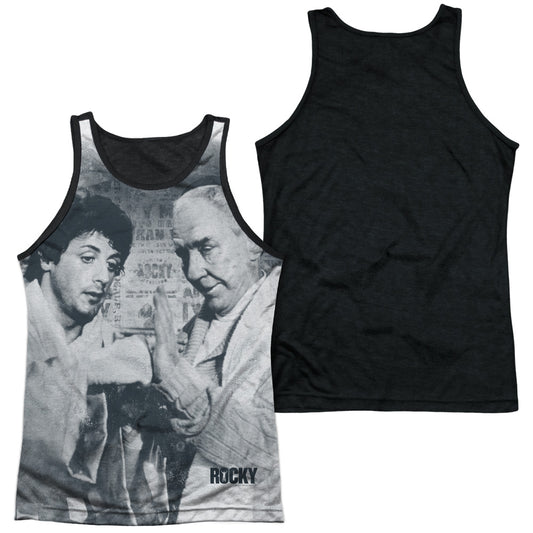 Rocky - Ready - Adult Poly Tank Top Black Back - White