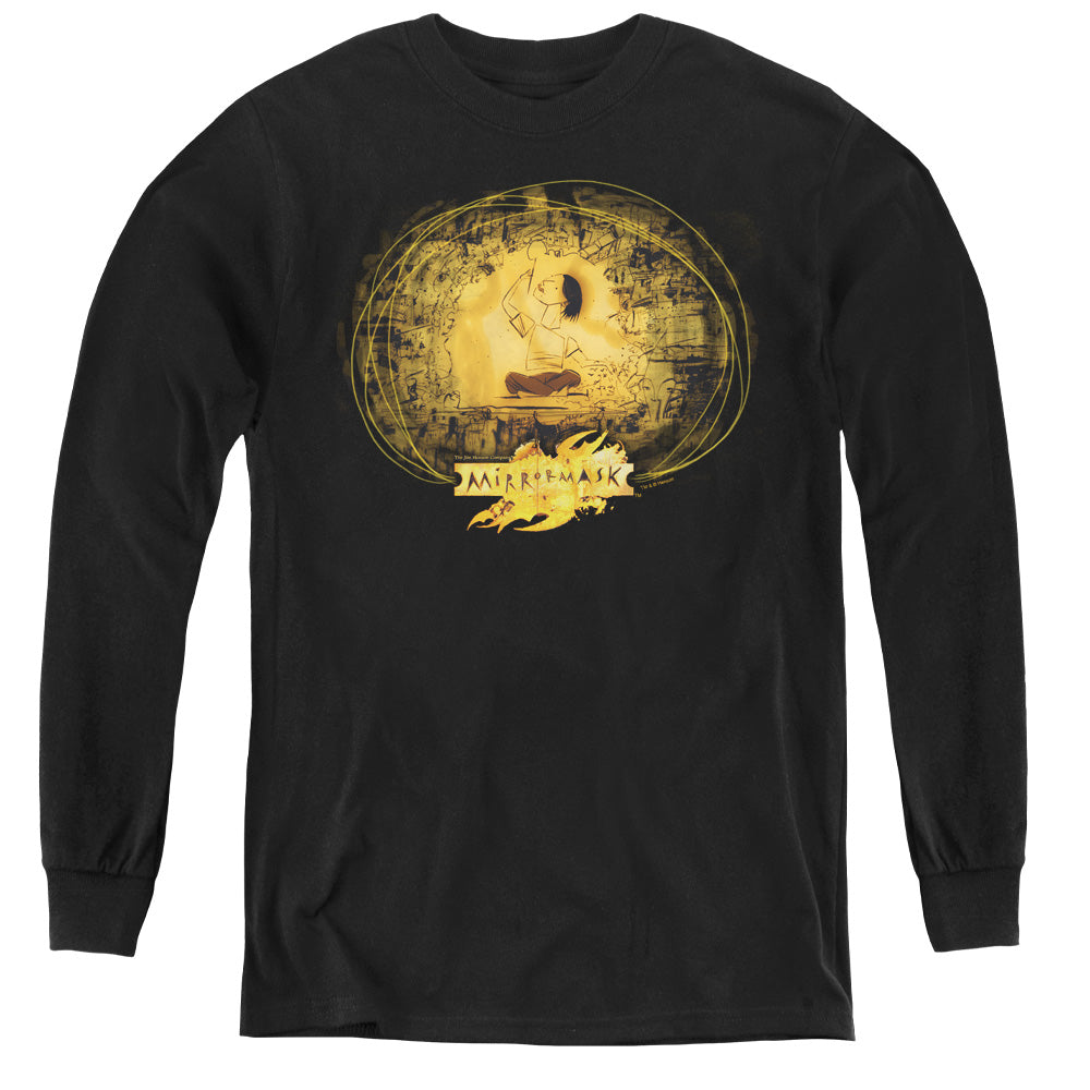 Mirrormask Sketch - Youth Long Sleeve Tee - Black