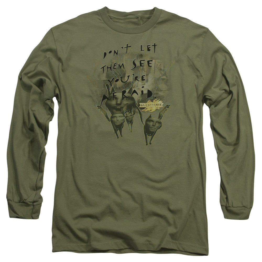 Mirrormask - Dont Let Them - Long Sleeve Adult 18/1 - Military Green T-shirt
