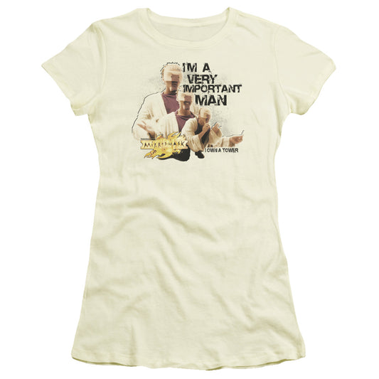 Mirrormask - Important Man - Short Sleeve Junior Sheer - Cream T-shirt
