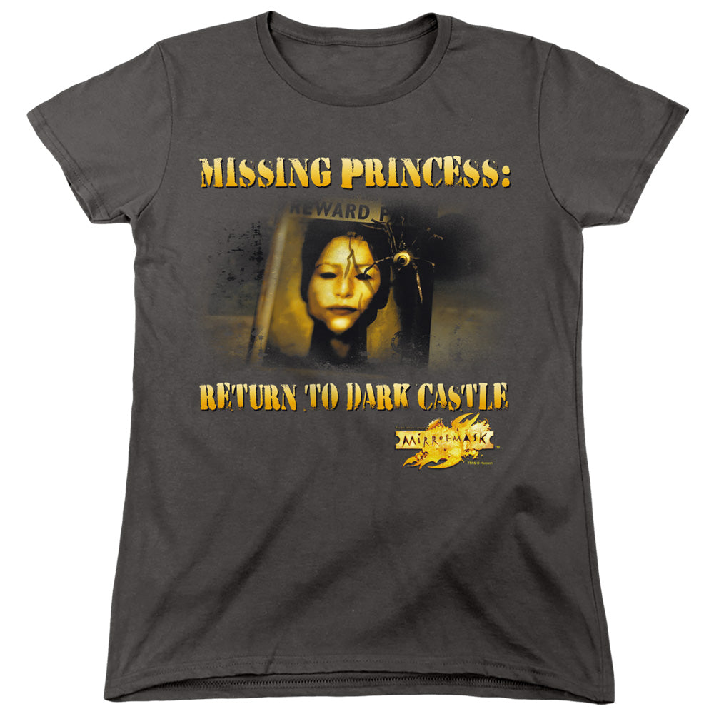 Mirrormask - Missing Princess - Short Sleeve Womens Tee - Charcoal T-shirt