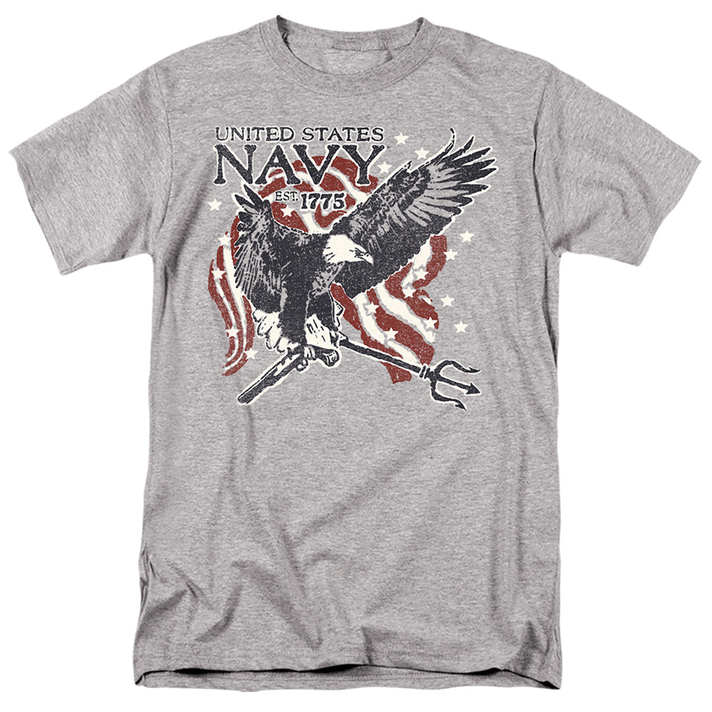 Navy - Trident - Short Sleeve Adult 18/1 - Athletic Heather T-shirt